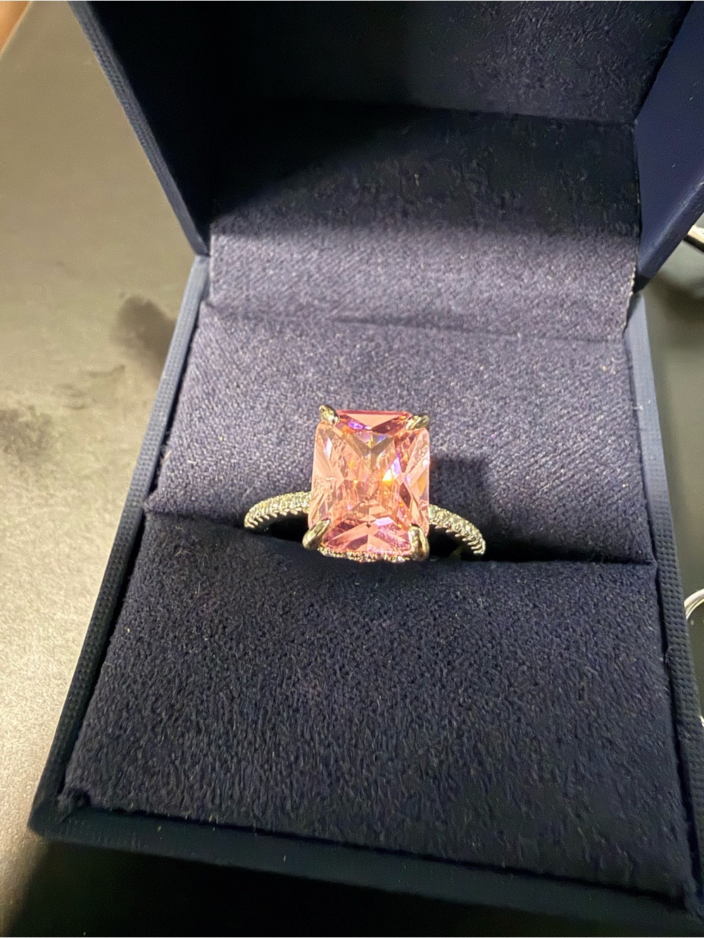Pink Emerald pink moissanite Statement Ring - Women Jewelry